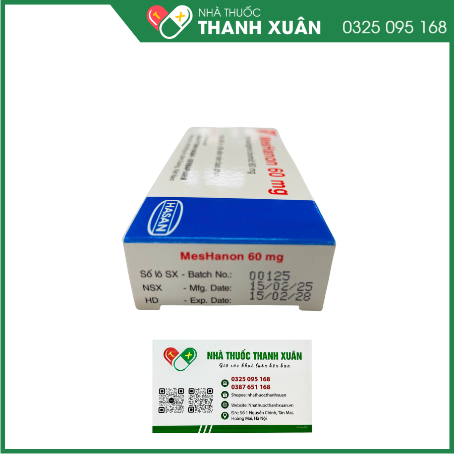 MesHanon 60mg điều trị nhược cơ, tắc ruột, bí tiểu sau phẫu thuật